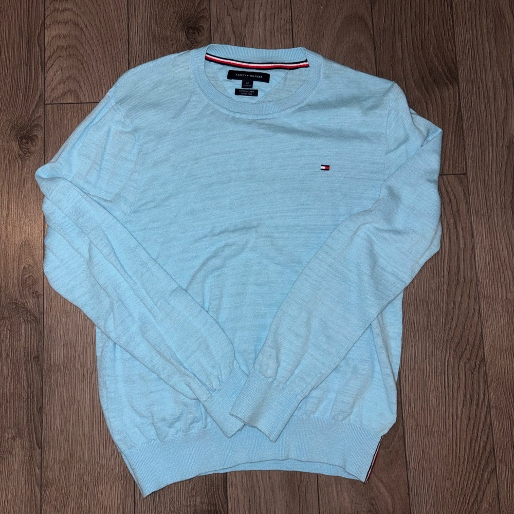 Tommy Hilfiger Men's Sky Blue Crewneck Sweater